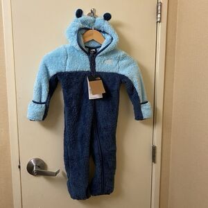 NWT The North Face Baby 12-18 Months Baby Bear One Piece Snowsuit Bunting Blue